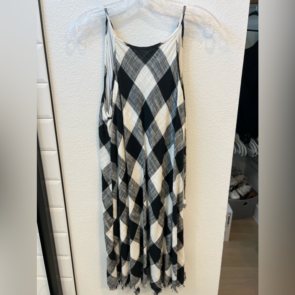 Anthropologie linen gingham dress